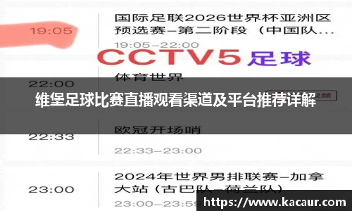 维堡足球比赛直播观看渠道及平台推荐详解