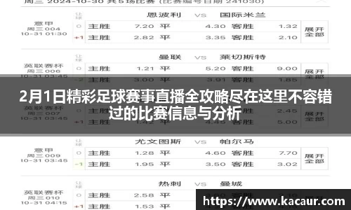 2月1日精彩足球赛事直播全攻略尽在这里不容错过的比赛信息与分析